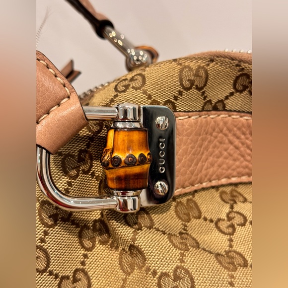 Authentic Pre-Owned Gucci Bamboo Bar Shoulder Bag GG Canvas Medium - Picture 9 of 17